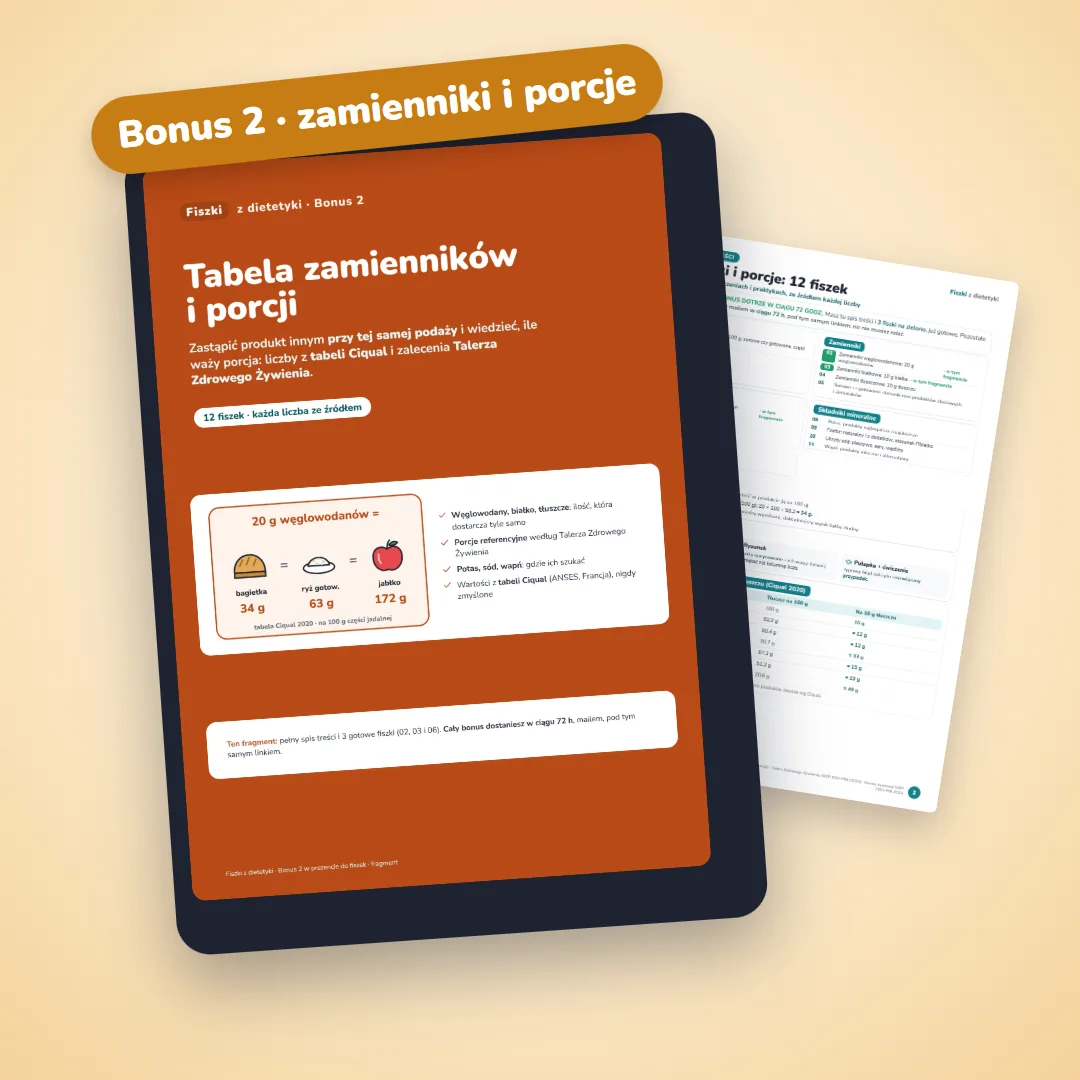 Bonus Tabela zamienników i porcji