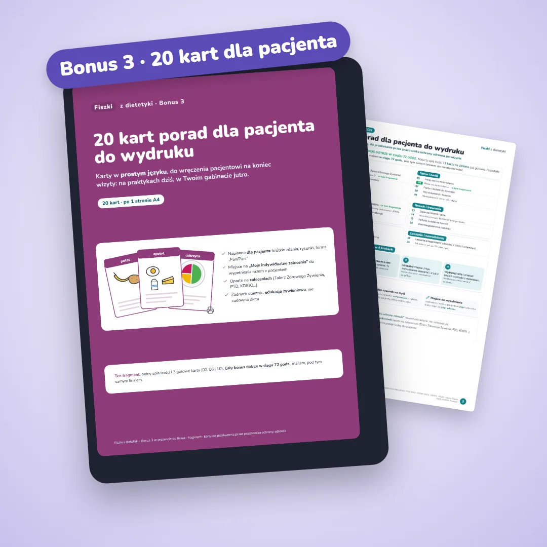 Bonus 20 kart porad dla pacjenta do wydruku